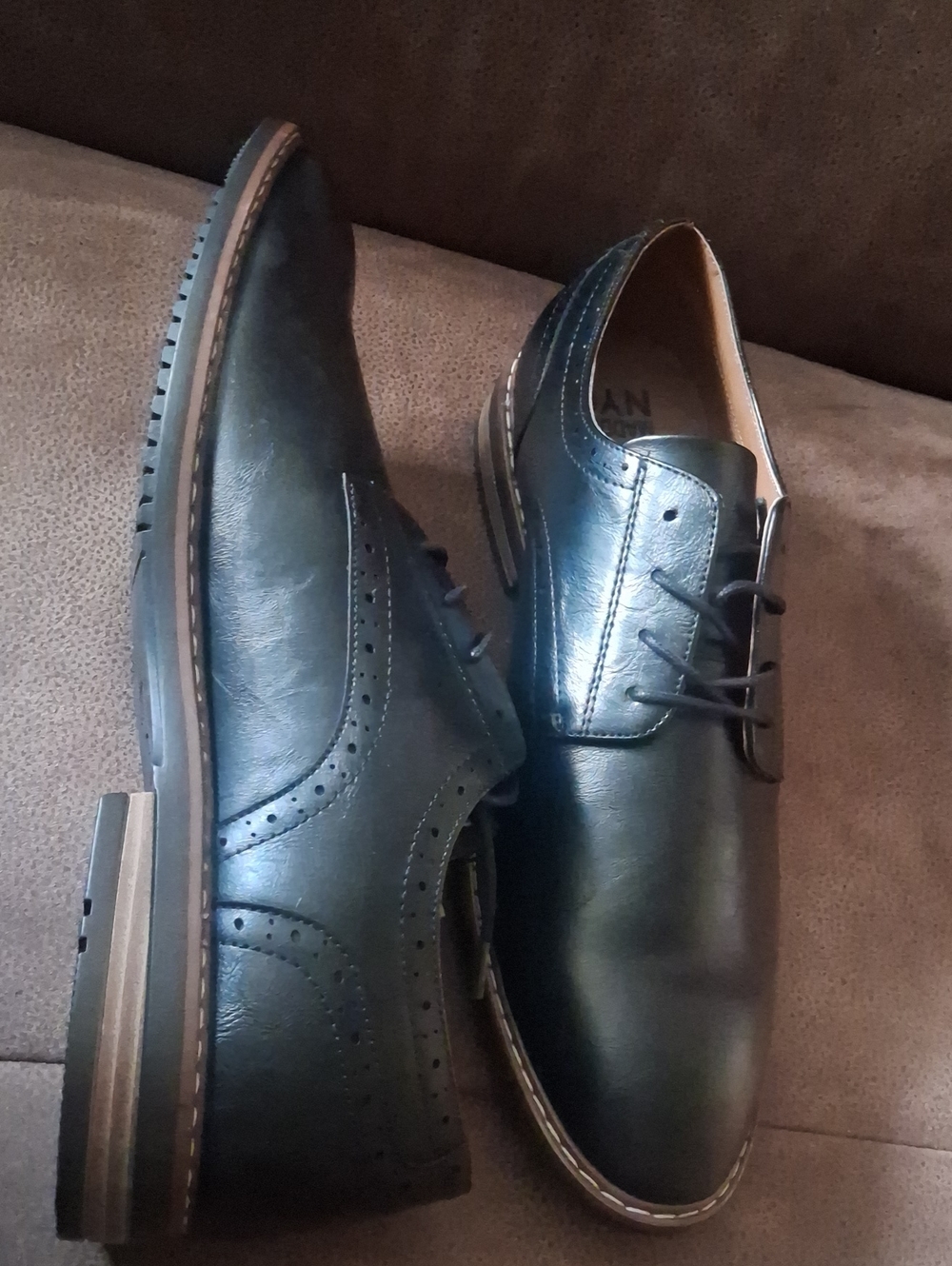 Madden NYC Anthony Men's Black Faux Leather Oxford - Classic Lace-Up Size 11